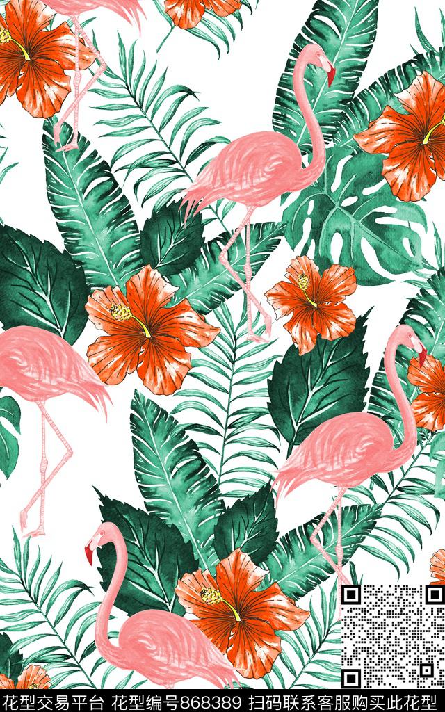 热带火烈鸟泳装数码印花华亿平台下载（图片编号: 868389） - 瓦栏（Walan）