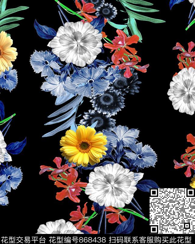 花瓣花朵花卉数码印花华亿平台下载（图片编号: 868438） - 瓦栏（Walan）