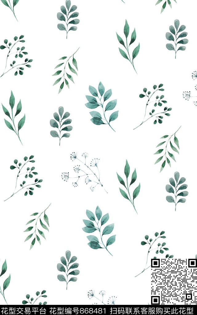 叶子连衣裙春夏数码印花华亿平台下载（图片编号: 868481） - 瓦栏（Walan）