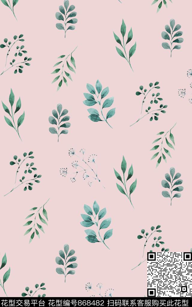 叶子连衣裙春夏数码印花华亿平台下载（图片编号: 868482） - 瓦栏（Walan）