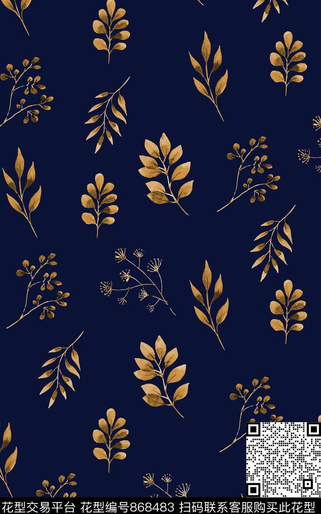 叶子连衣裙春夏数码印花华亿平台下载（图片编号: 868483） - 瓦栏（Walan）