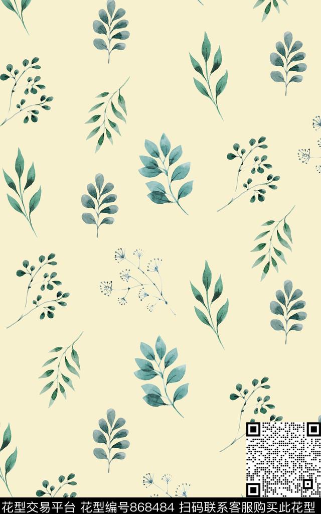 叶子连衣裙春夏数码印花华亿平台下载（图片编号: 868484） - 瓦栏（Walan）