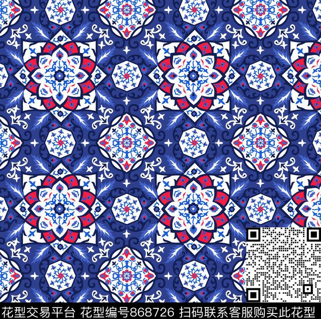 土耳其风格波西米亚民族风格传统印花华亿平台下载（图片编号: 868726） - 瓦栏（Walan）