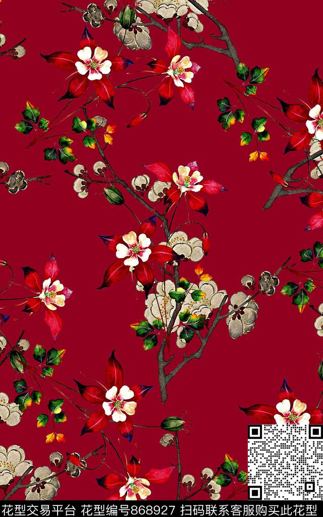 春夏清爽雪纺真丝棉丝巾布料泳装童趣印花抽象手绘水彩画植物纹理花卉数码印花时尚潮流女装裙子彩绘纹理印花数码印花华亿平台下载（图片编号: 868927） - 瓦栏（Walan）