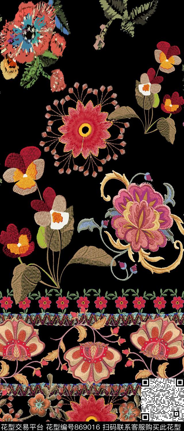 植物花朵花卉数码印花华亿平台下载（图片编号: 869016） - 瓦栏（Walan）