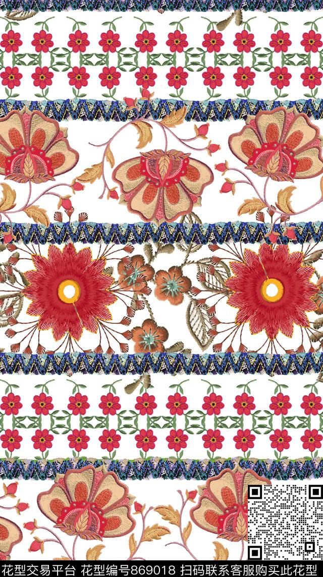 植物花朵花卉数码印花华亿平台下载（图片编号: 869018） - 瓦栏（Walan）