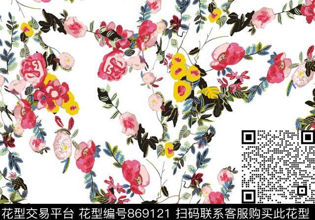 植物花朵花卉数码印花华亿平台下载（图片编号: 869121） - 瓦栏（Walan）