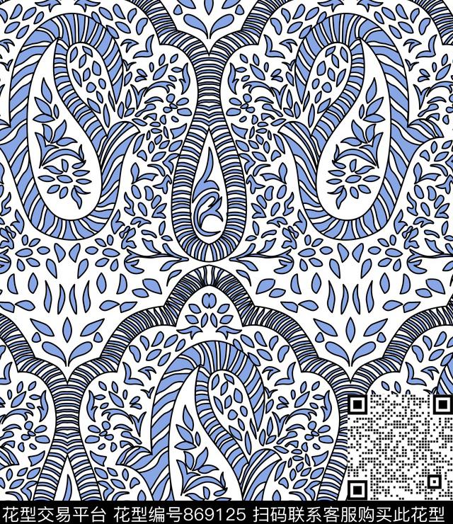 民族风佩斯利腰果女装传统印花华亿平台下载（图片编号: 869125） - 瓦栏（Walan）