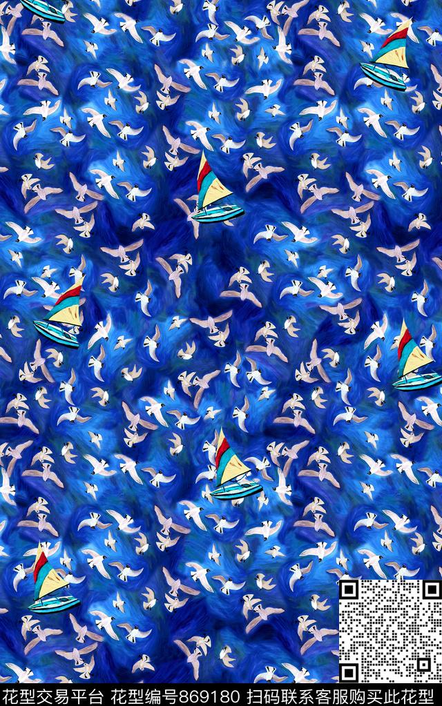 鸟女装船数码印花华亿平台下载（图片编号: 869180） - 瓦栏（Walan）
