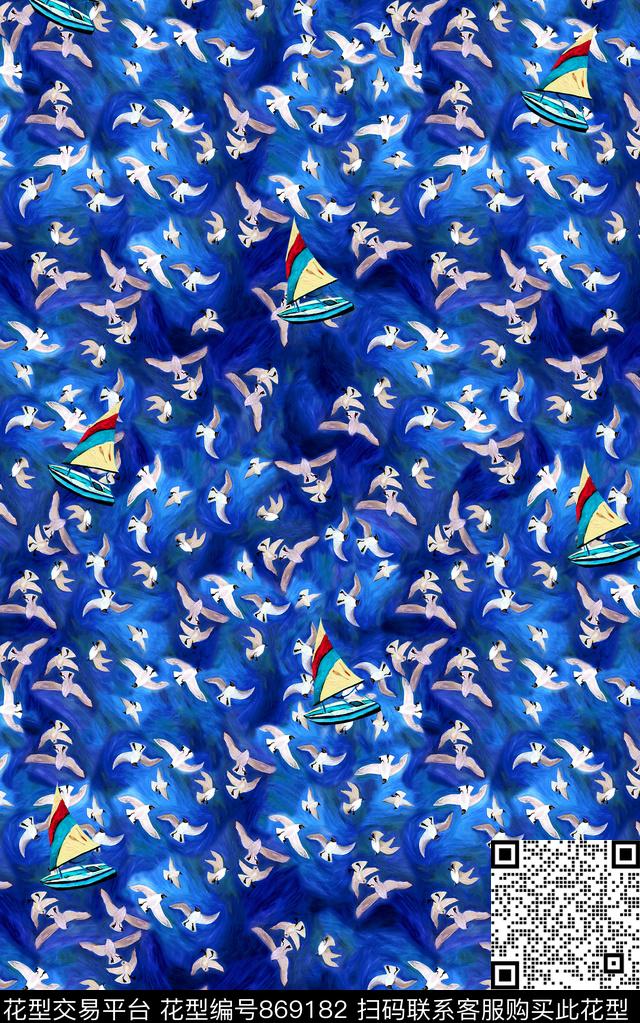 鸟女装船数码印花华亿平台下载（图片编号: 869182） - 瓦栏（Walan）