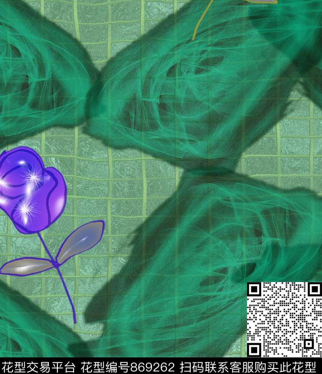 花卉抽像色彩数码印花华亿平台下载（图片编号: 869262） - 瓦栏（Walan）