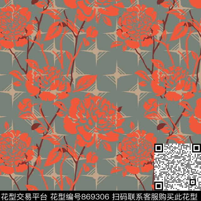 乱花花鸟花朵传统印花华亿平台下载（图片编号: 869306） - 瓦栏（Walan）