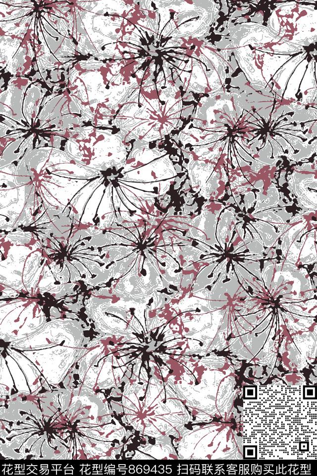 花卉抽象花卉纹理花卉传统印花华亿平台下载（图片编号: 869435） - 瓦栏（Walan）