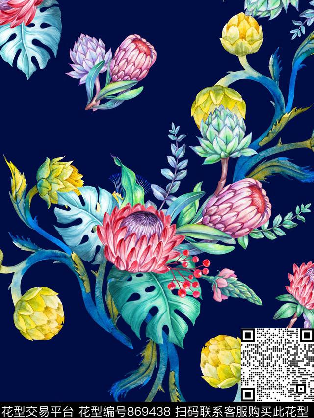 花卉数码印花华亿平台下载（图片编号: 869438） - 瓦栏（Walan）