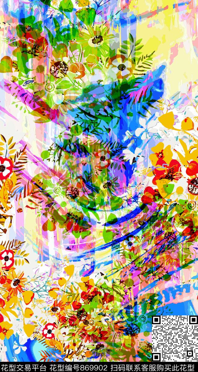 植物花朵花卉数码印花华亿平台下载（图片编号: 869902） - 瓦栏（Walan）