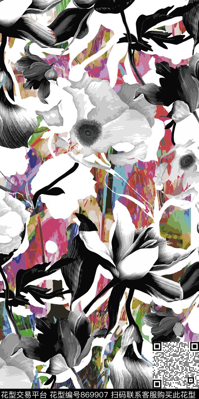 植物花朵花卉数码印花华亿平台下载（图片编号: 869907） - 瓦栏（Walan）