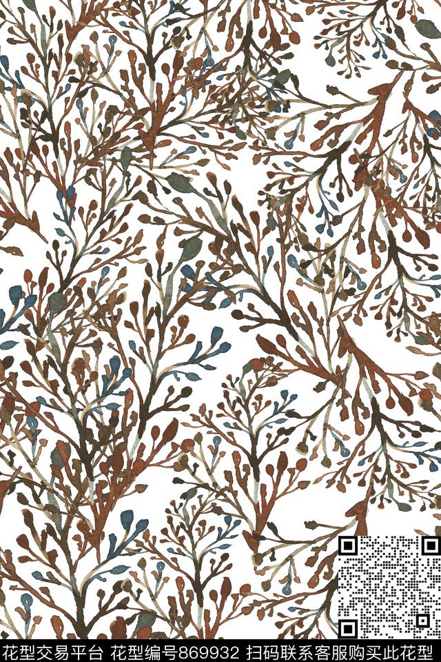 时尚简约清新数码印花华亿平台下载（图片编号: 869932） - 瓦栏（Walan）
