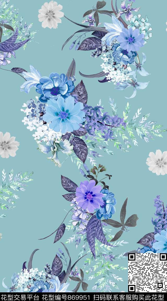 创意服装面料创意图案设计女装数码印花华亿平台下载（图片编号: 869951） - 瓦栏（Walan）