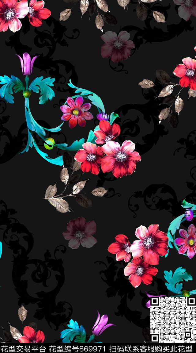 创意服装面料创意图案设计衬衫数码印花华亿平台下载（图片编号: 869971） - 瓦栏（Walan）