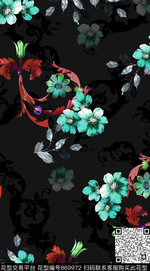 创意服装面料创意图案设计衬衫数码印花华亿平台下载（图片编号: 869972） - 瓦栏（Walan）