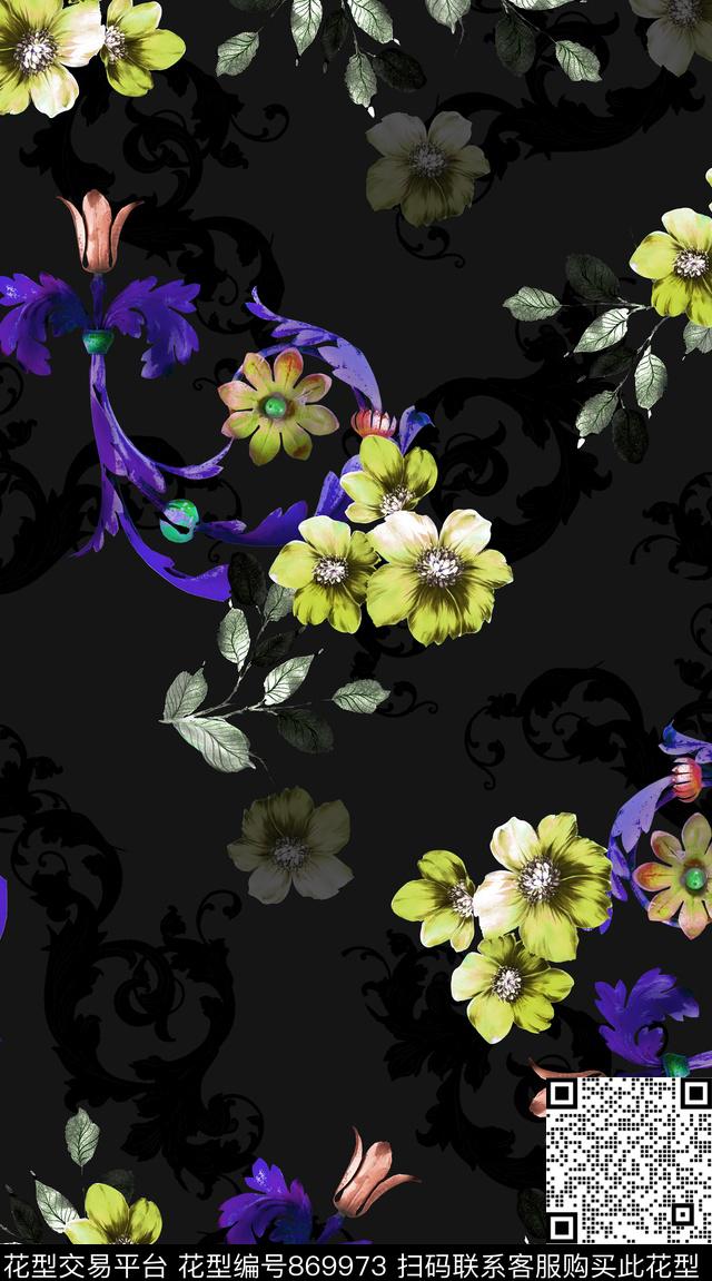 创意服装面料创意图案设计衬衫数码印花华亿平台下载（图片编号: 869973） - 瓦栏（Walan）