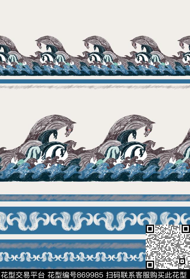 民族风图腾线条笔触传统印花华亿平台下载（图片编号: 869985） - 瓦栏（Walan）