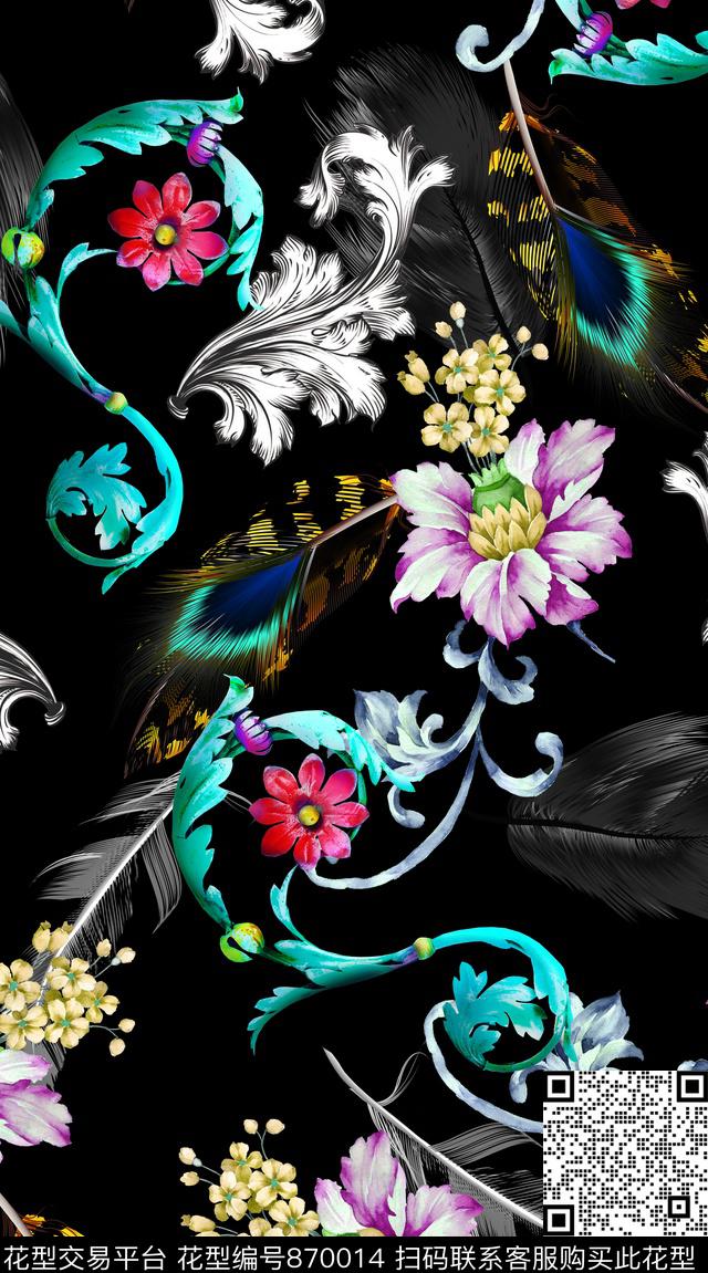 创意服装面料创意图案设计衬衫数码印花华亿平台下载（图片编号: 870014） - 瓦栏（Walan）