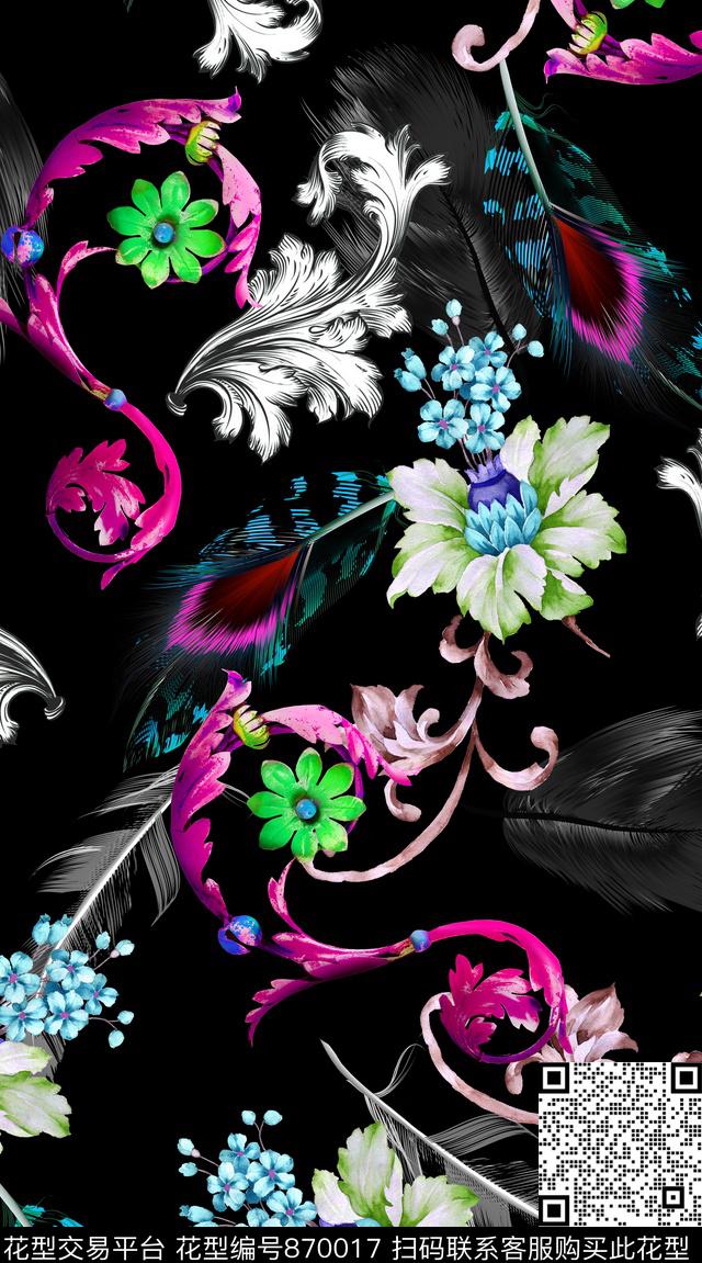 创意服装面料创意图案设计衬衫数码印花华亿平台下载（图片编号: 870017） - 瓦栏（Walan）