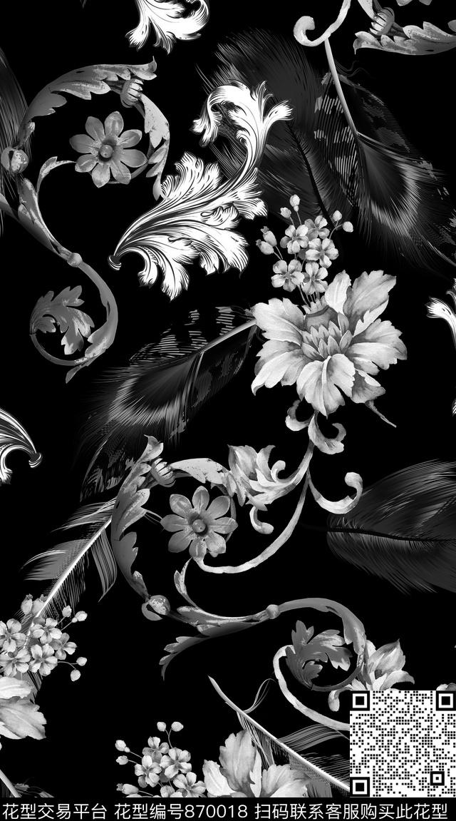 创意服装面料创意图案设计衬衫数码印花华亿平台下载（图片编号: 870018） - 瓦栏（Walan）