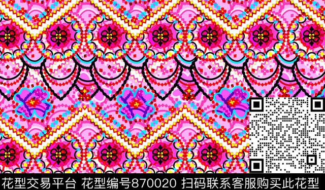 土耳其风格部落印度数码印花华亿平台下载（图片编号: 870020） - 瓦栏（Walan）