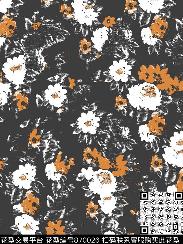 花鸟乱花花朵传统印花华亿平台下载（图片编号: 870026） - 瓦栏（Walan）