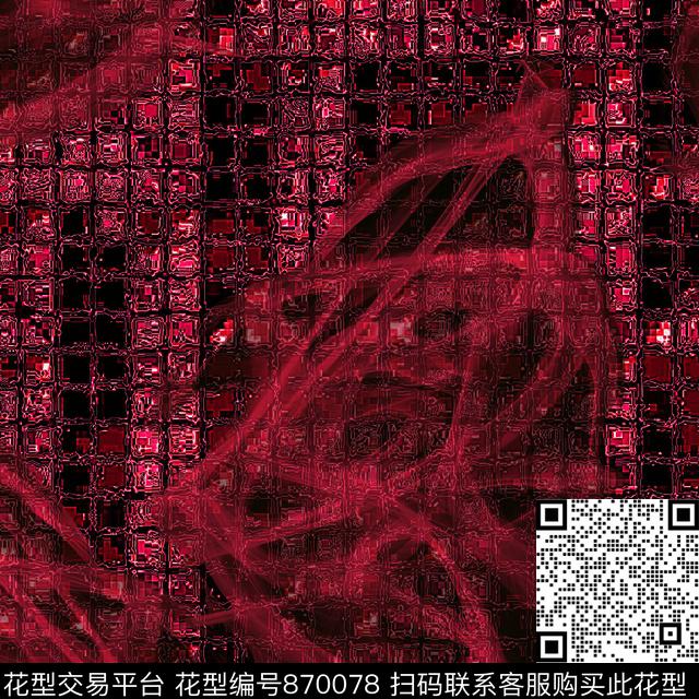 色块抽像线条数码印花华亿平台下载（图片编号: 870078） - 瓦栏（Walan）