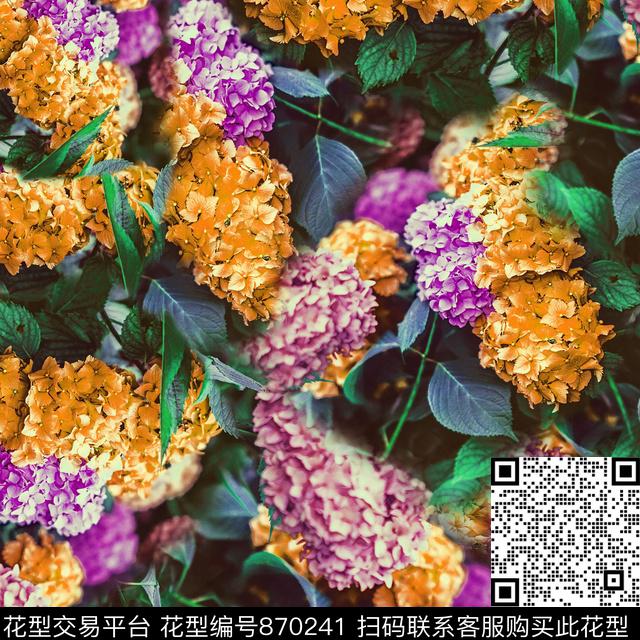 满花花卉小碎花数码印花华亿平台下载（图片编号: 870241） - 瓦栏（Walan）