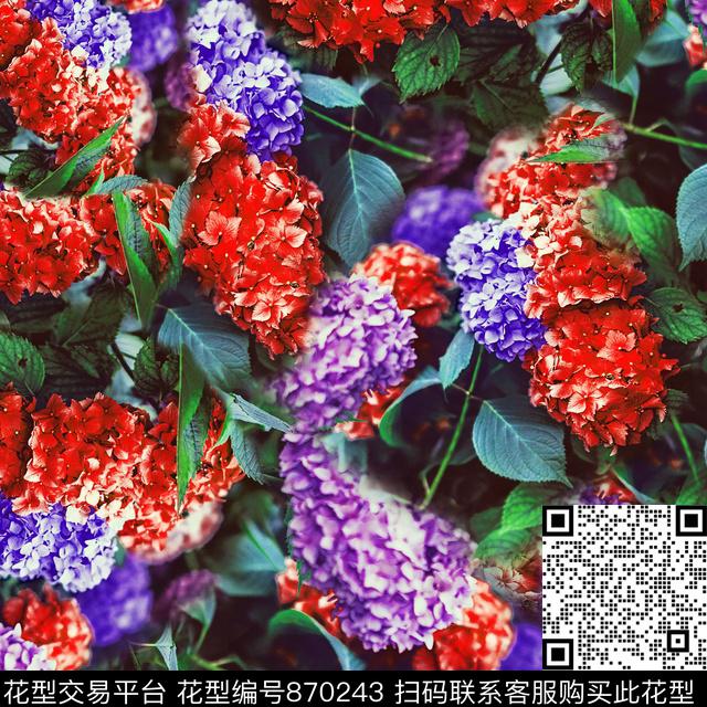 满花花卉小碎花数码印花华亿平台下载（图片编号: 870243） - 瓦栏（Walan）