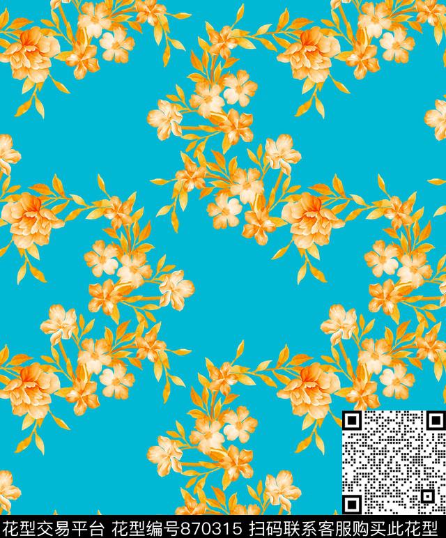 小碎花花朵花卉传统印花华亿平台下载（图片编号: 870315） - 瓦栏（Walan）