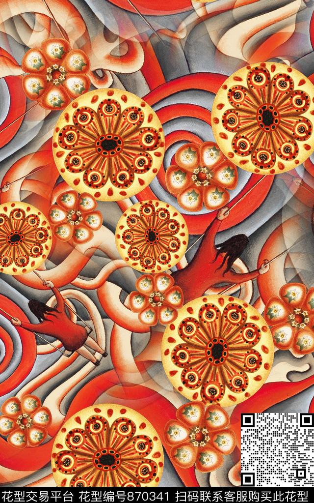 波西米亚民族风欧美数码印花华亿平台下载（图片编号: 870341） - 瓦栏（Walan）