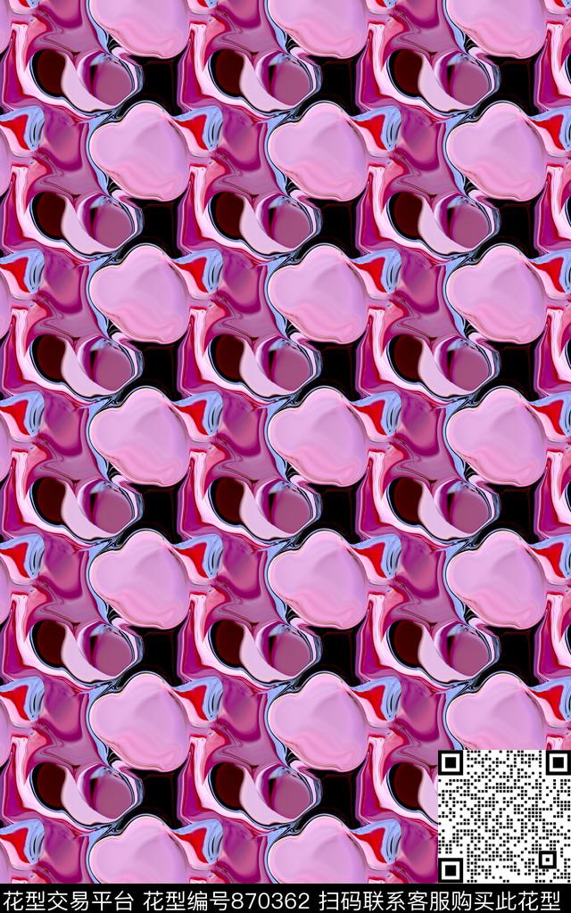 抽象肌理写意抽象时尚写意数码印花华亿平台下载（图片编号: 870362） - 瓦栏（Walan）