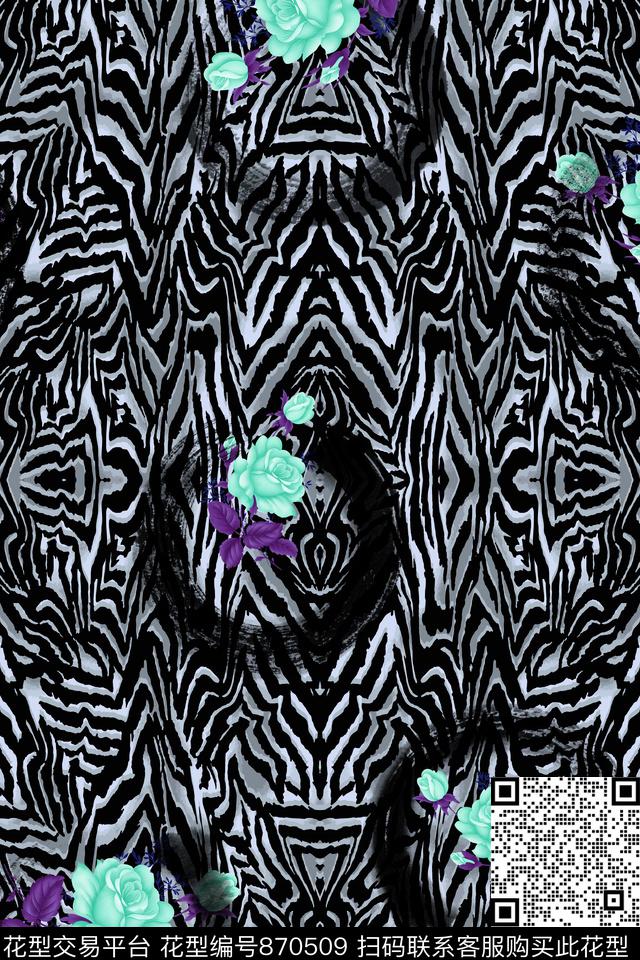 大牌时尚花卉数码印花华亿平台下载（图片编号: 870509） - 瓦栏（Walan）