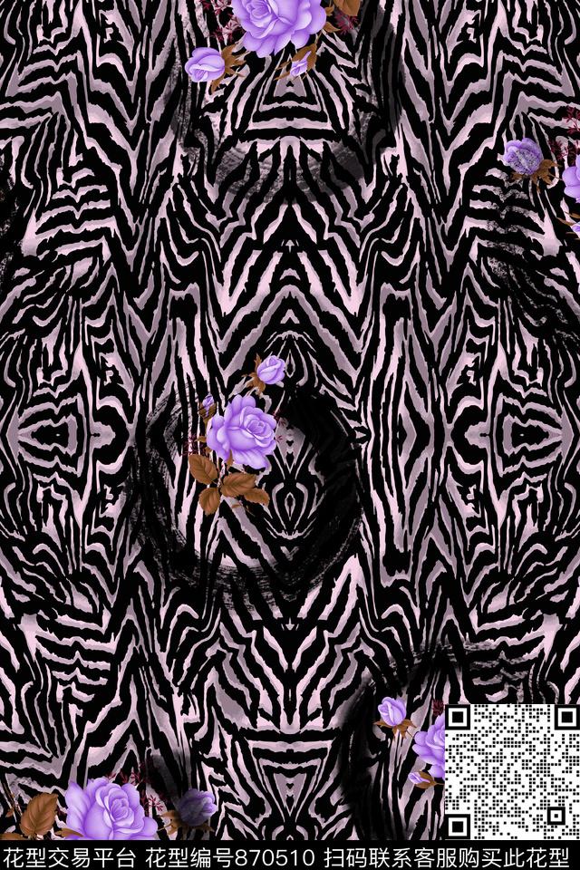 大牌时尚花卉数码印花华亿平台下载（图片编号: 870510） - 瓦栏（Walan）