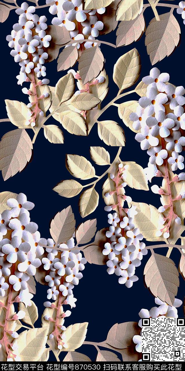 植物花朵花卉数码印花华亿平台下载（图片编号: 870530） - 瓦栏（Walan）