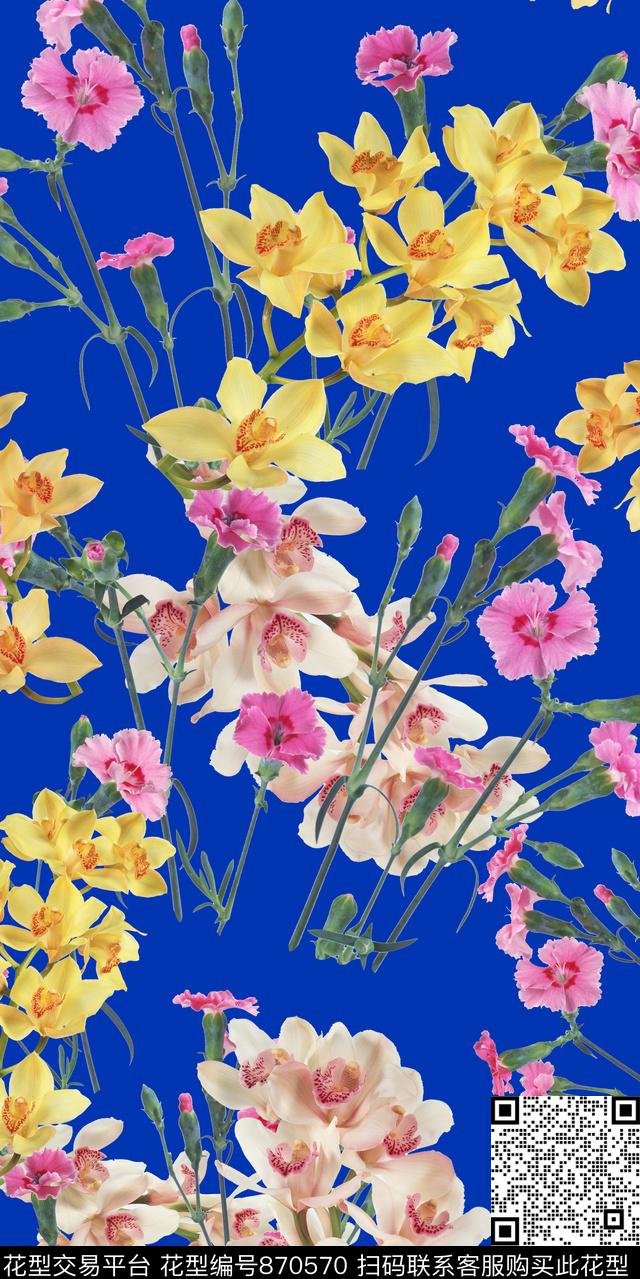 植物花朵花卉数码印花华亿平台下载（图片编号: 870570） - 瓦栏（Walan）