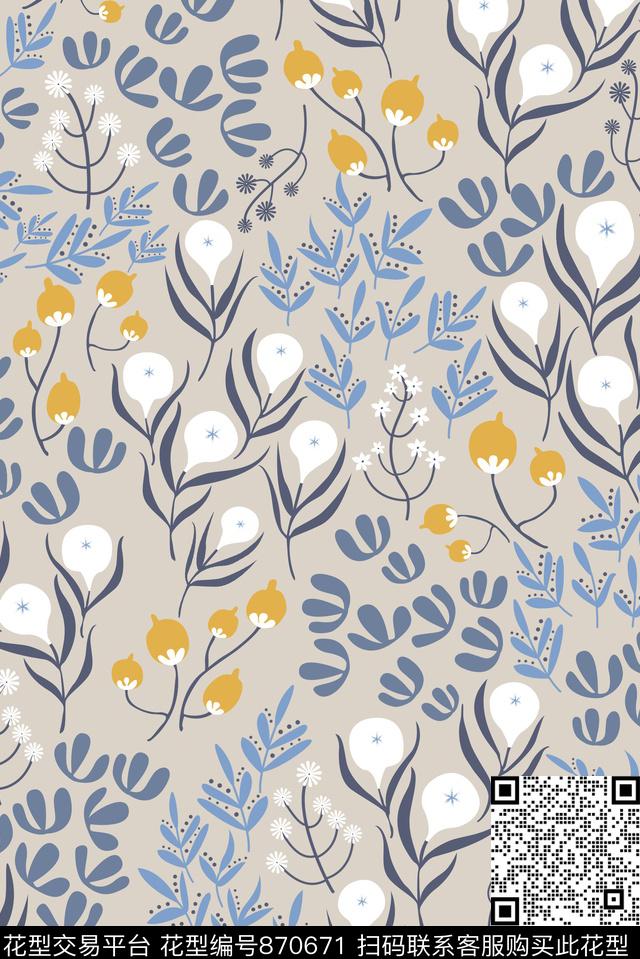 叶子流行时尚传统印花华亿平台下载（图片编号: 870671） - 瓦栏（Walan）