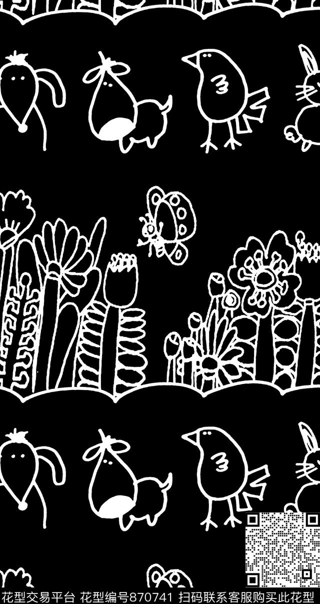 花条纹鸟传统印花华亿平台下载（图片编号: 870741） - 瓦栏（Walan）