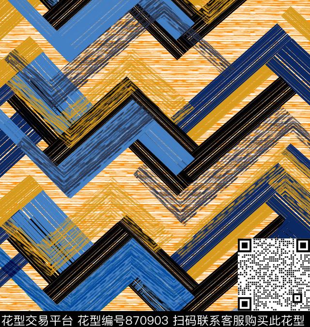 抽象波浪机理传统印花华亿平台下载（图片编号: 870903） - 瓦栏（Walan）