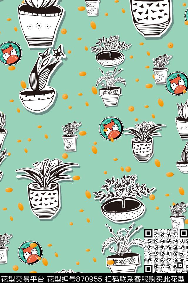 乱花花卉趣味数码印花华亿平台下载（图片编号: 870955） - 瓦栏（Walan）