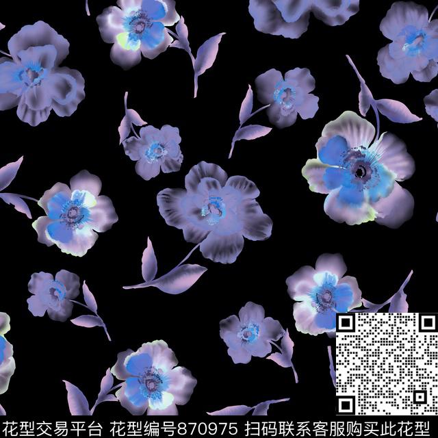 花鸟乱花花朵传统印花华亿平台下载（图片编号: 870975） - 瓦栏（Walan）