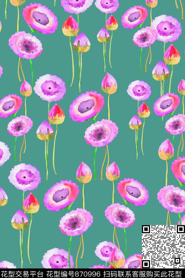 花卉小碎花乱花数码印花华亿平台下载（图片编号: 870996） - 瓦栏（Walan）