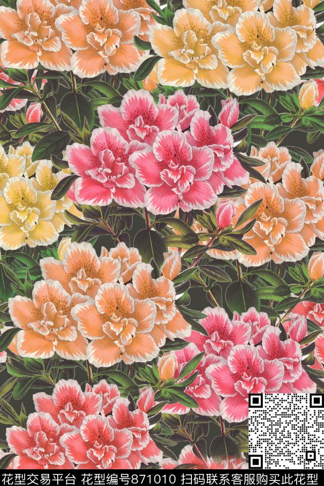 花卉小碎花乱花数码印花华亿平台下载（图片编号: 871010） - 瓦栏（Walan）