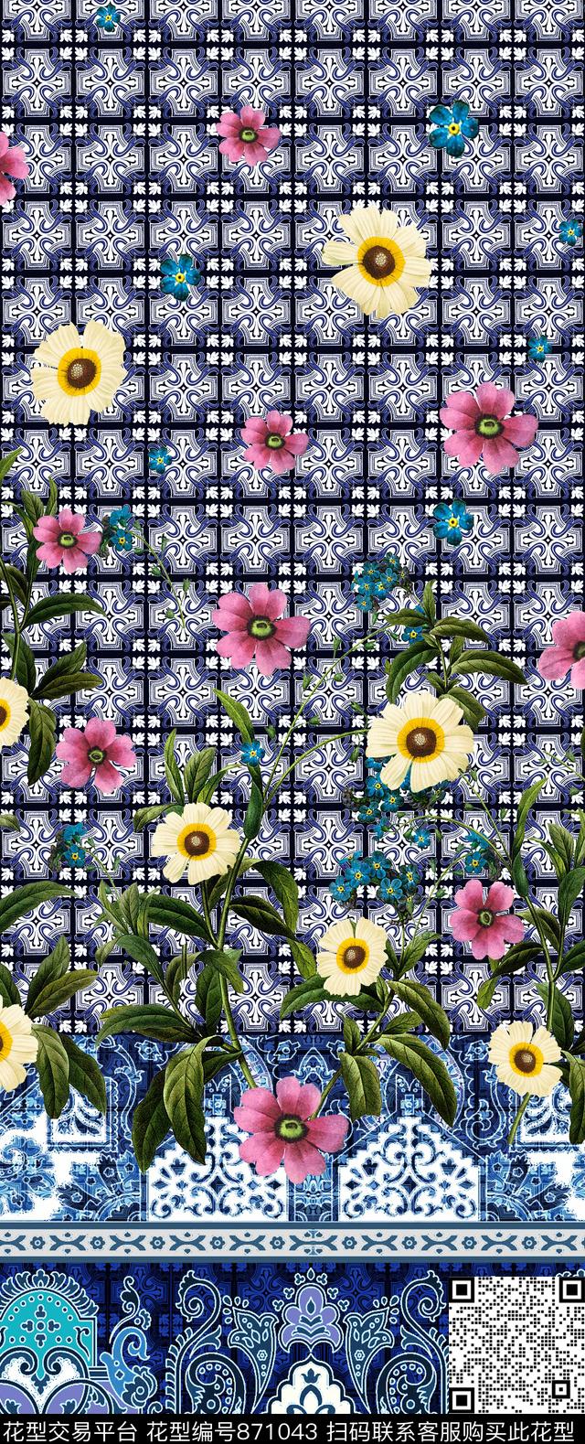 复古小清新民族风数码印花华亿平台下载（图片编号: 871043） - 瓦栏（Walan）