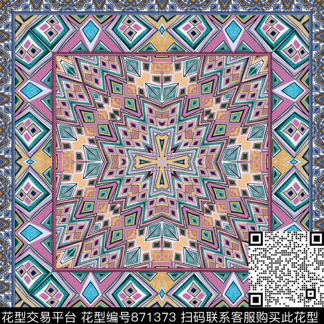 宫廷风波西米亚巴洛克传统印花华亿平台下载（图片编号: 871373） - 瓦栏（Walan）